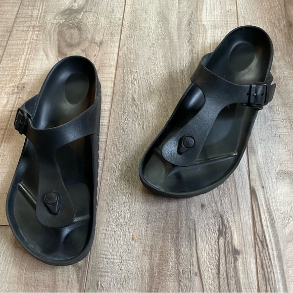 Birkenstock Shoes Birkenstock Black Evo Rubber Gizeh Sandals 41 Poshmark